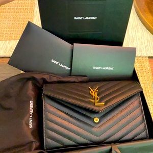 Ysl noir gold chain crossbody bag